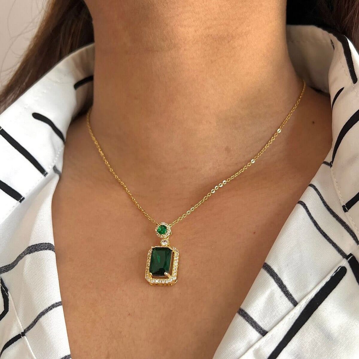 💥 EDICIÓN LIMITADA❗️  | Collar Retro Zircon Verde