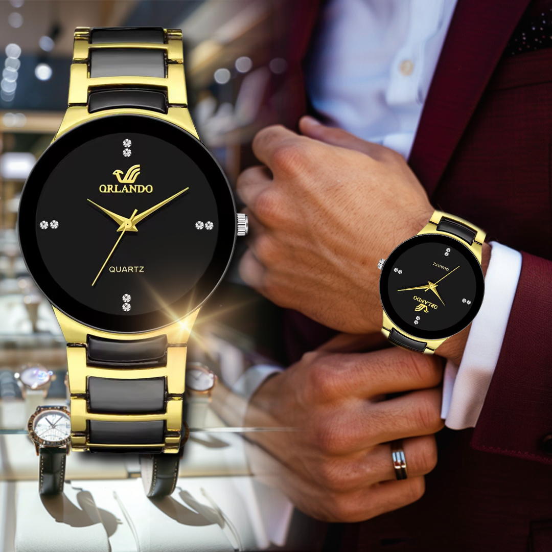 💥 EDICIÓN LIMITADA!❗️ |  | Orlando™ Reloj Suizo de Lujo en Oro y Negro