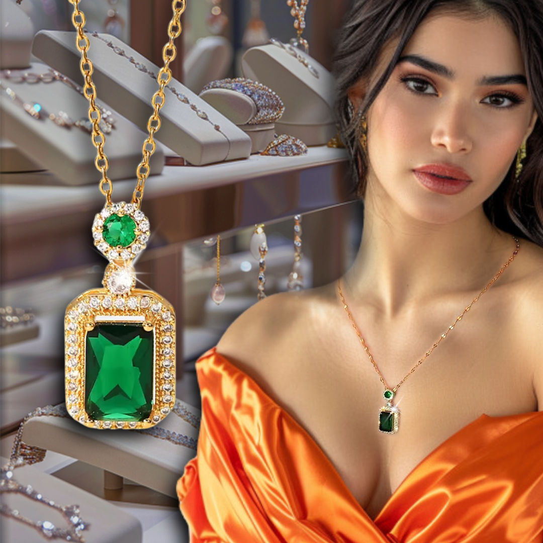 💥 EDICIÓN LIMITADA❗️  | Collar Retro Zircon Verde